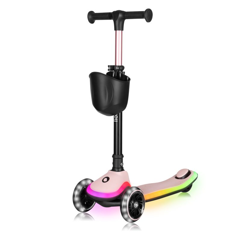 Hlaupahjól MEY - 3 dekk og ljós - Pink Rose